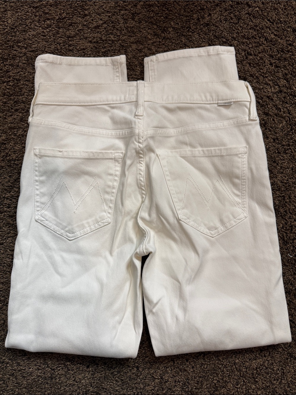 MOTHER White Skinny Jeans with Subtle Back Stitching